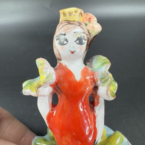 Vintage Hand Made RedWare Pottery Spanish Dancer Artist Signed Figurine Decor - Picture 8 of 12